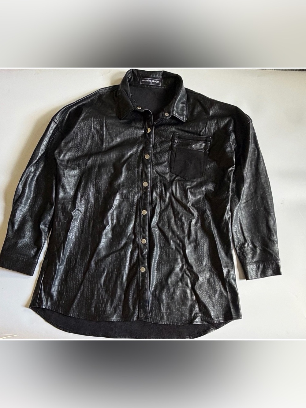 Maniere De Voir Black Vegan Leather Jacket UK 12
